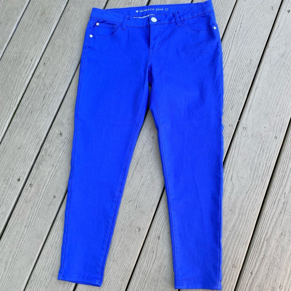 Celebrity Pink - Woman’s royal blue skinny crop jeans, Size: 11